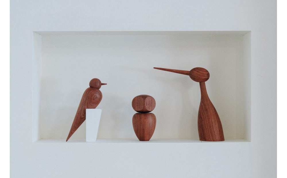 【Bubinga（ブビンガ）：あか茶】【銘木再生】幸運を運ぶ木製オブジェliving_bird 梟