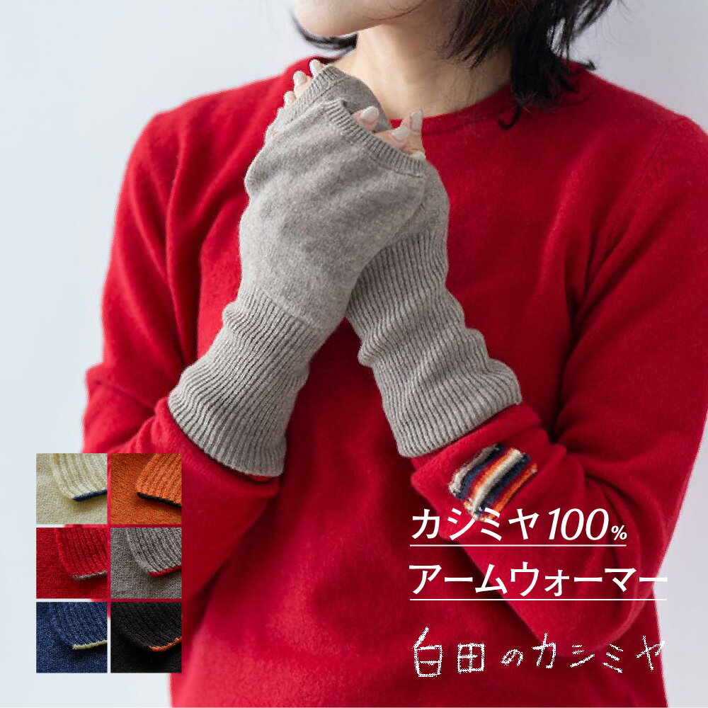 【ふるさと納税】アームウォーマー カシミヤ100% 手袋 ギフト プレゼント クリスマス 誕生日 秋 冬 最高級 無地 シンプル 小物 ≪白田のカシミヤ≫