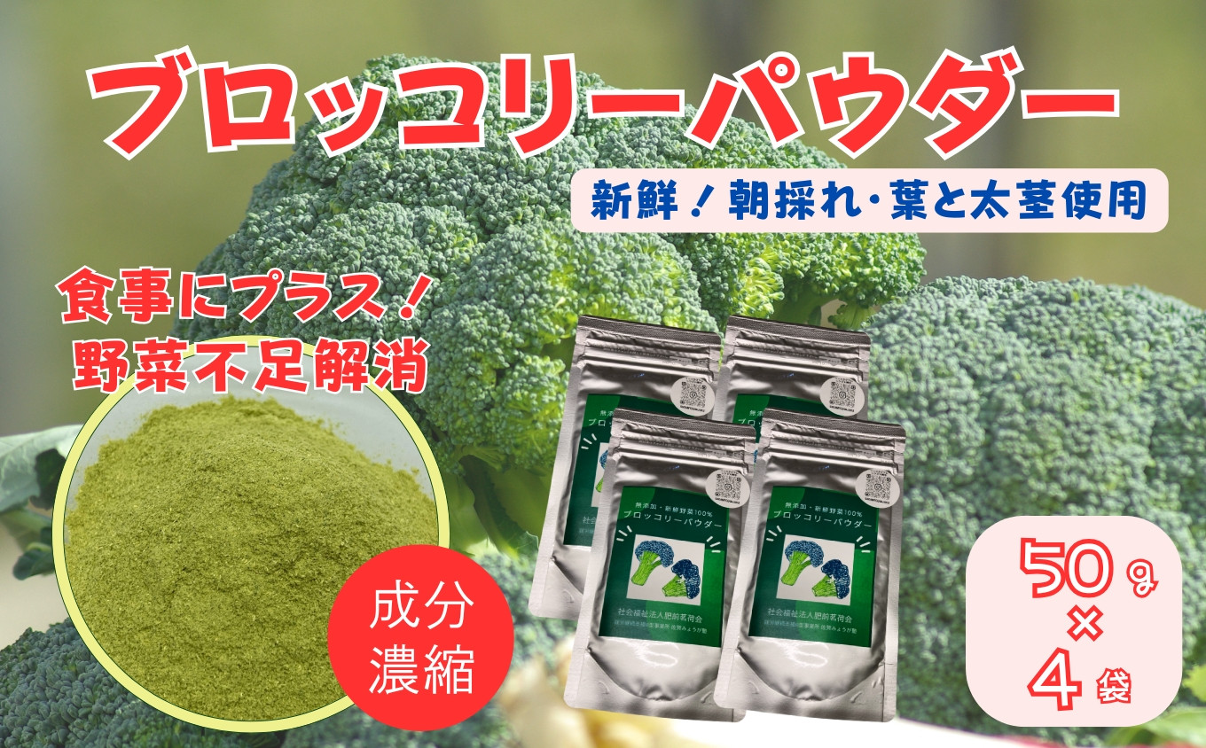 
                  ブロッコリーパウダー（50g×4袋） / 佐賀県 /社会福祉法人肥前茗荷会  [41AHAG003]
                