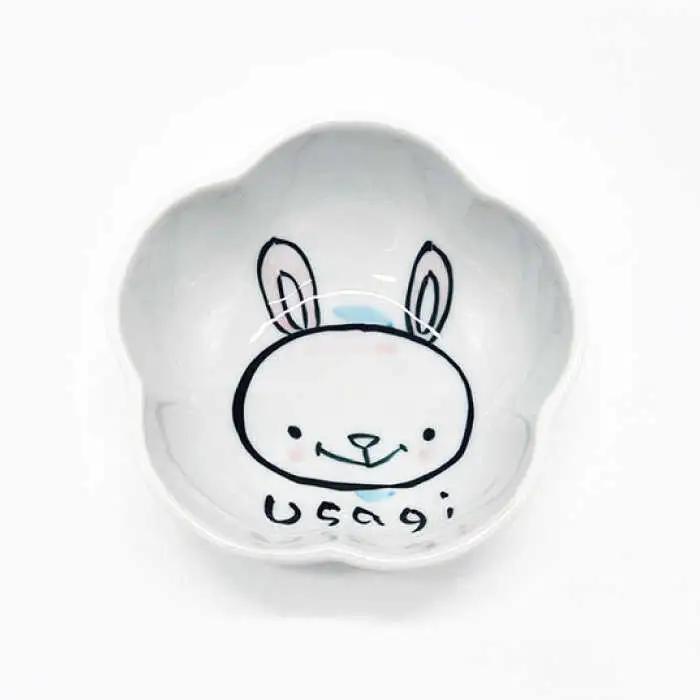 【波佐見焼】【名入れ】子供食器 セット（うさぎ・ねこ・くま） ベビー食器 食器 皿 【工房紫明】 [OF03]  波佐見焼