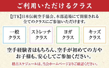【JTK】日本伝統空手協会　グループレッスン 1回参加券 │ 東京 体験 空手