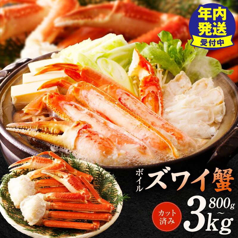【ふるさと納税】ボイル済みズワイ蟹 選べる 800g 〜 3kg ズワイガニ 蟹 カニ ボイル 脚 カニ爪 蟹爪 解凍するだけ 食べやすい 濃厚な旨み カニ鍋 カニ雑炊 焼き蟹 天ぷら 蟹しゃぶ バター焼き アレンジ おかず おつまみ 冷凍 家族 年内配送 大阪府 泉佐野市 送料無料