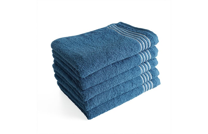 【スピード発送】シルキーフェイスタオル ネイビー5枚