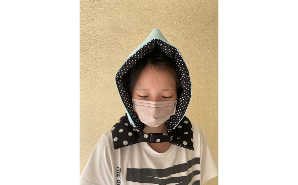 防災頭巾　子ども用 ＜カラー：水色＞【避難グッズ グッズ 防災用品 避難用品 地震 火事 火災 保護 災害 地震対策 防災対策】 272230_AN002VC02