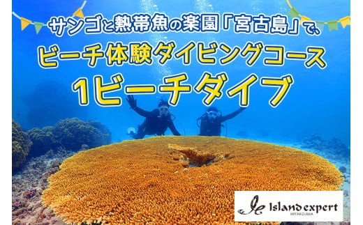 
JK003　サンゴと熱帯魚の楽園「宮古島」で、ビーチ体験ダイビングコース（1ビーチダイブ）
