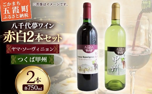 
            八千代夢ワイン シリーズ ヤマ・ソーヴィニョン（赤）・ つくば甲州（白）2本セット（茨城県共通返礼品・八千代町） ／ 国産 酒 アルコール ワイン ぶどう 甲州 まろやか セット 贈り物 ギフト 記念日 イベント お祝い おもてなし 茨城県
          