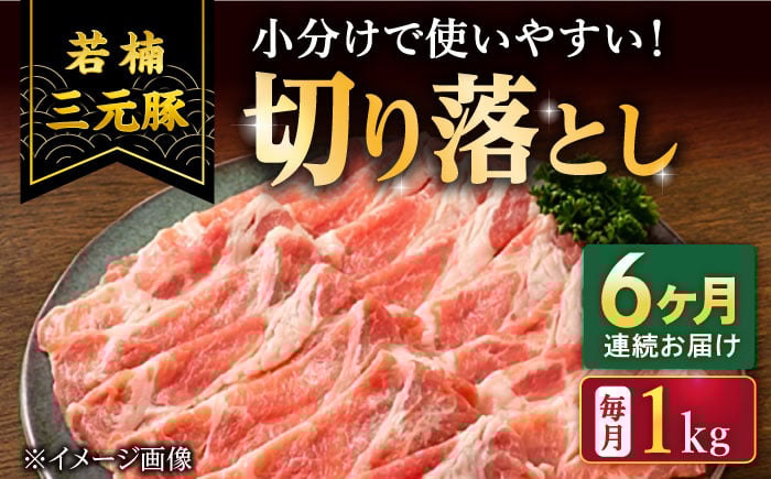 
                  【6回定期便】若楠三元豚 切り落とし 1kg（250g×4パック）/ナチュラルフーズ [UBH075]
                