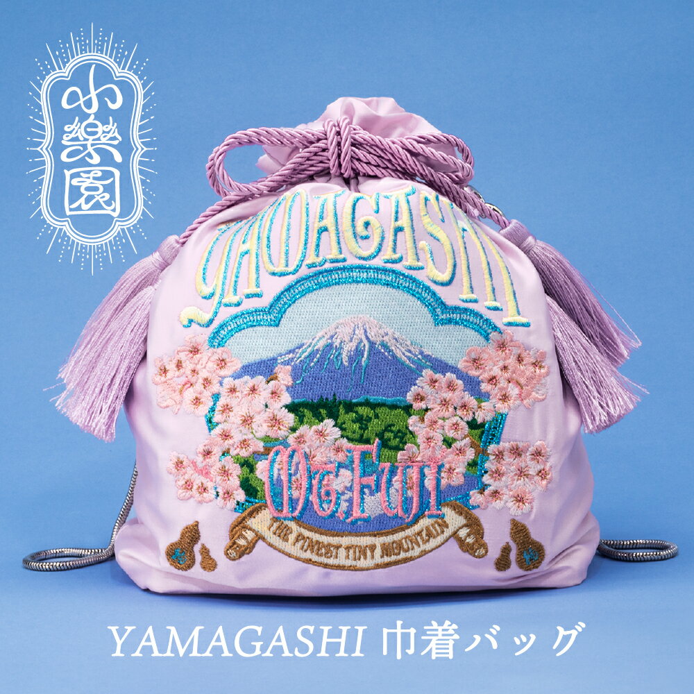 【ふるさと納税】YAMAGASHI 巾着バッグ 東京都 渋谷区 巾着 バッグ 富士山 藤色 刺繍 ポーチ 2way 日用品 お出かけ 送料無料