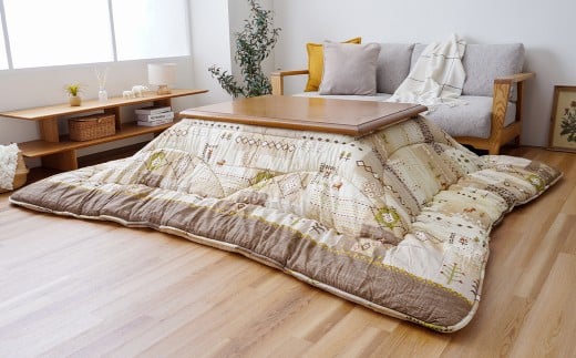 手織り風ギャベデザイン アムルこたつ掛布団 205cm×285cm BE（ベージュ） 1枚 こたつ掛布団 コタツ掛布団 炬燵掛布団 こたつ コタツ 炬燵 福岡県 柳川市