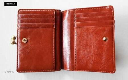 イタリーレザー がま口 ハーフ ウォレット 静岡県 牧之原市 Revolla