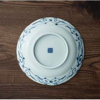 有田焼 渕錆藍椿縁紋様図 21cm 皿 ～華一園シリーズ～【西山錦華堂】食器 器 うつわ 皿 プレート 牡丹 手描き 50000円 5万円 A50-297_イメージ5