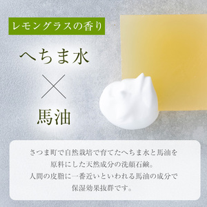 s693 HECHIMARS 洗顔石けん (約100g×1個《レモングラスの香り》) 鹿児島 石けん 石鹸 洗顔 洗顔石けん 洗顔石鹸 固形石鹸 洗顔料 へちま 馬油 ヘチマ スキンケア レモングラス