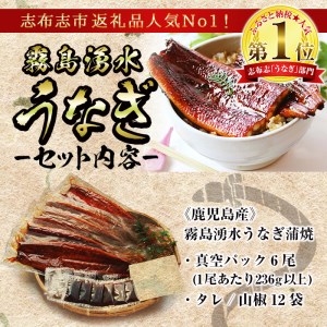 【数量限定】超特大！鹿児島県産 山田水産の霧島湧水鰻(計1400g以上・236g以上×6尾) うなぎ 鰻 ウナギ 6尾 国産 九州産 蒲焼き かばやき 冷凍 うな重 ひつまぶし タレ 山椒 人気 d5