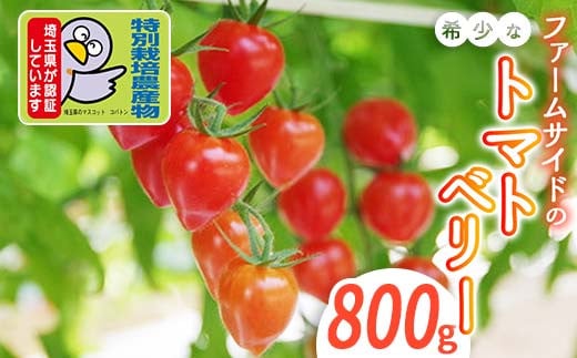 ＜特別栽培農産物＞ファームサイドの朝採り トマトベリー 800g 野菜 ミニトマト プチトマト 特別栽培 農産物 サラダ 生 食品 本庄産 関東 F5K-512