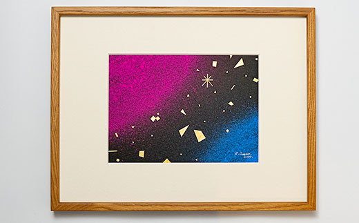 
87-13現代日本絵画　金のかけらシリーズ「赤・青」
