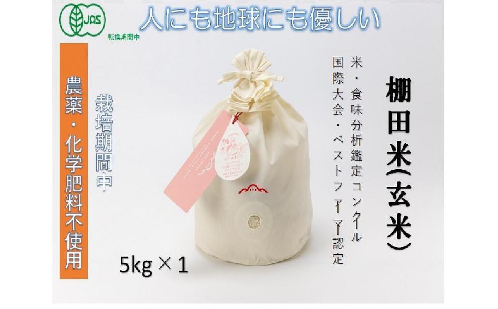 魚沼産コシヒカリ　苗場プリンセス・プレミアム　有機JAS認証米　玄米（5kg）×1（コットン袋入り）127523-026