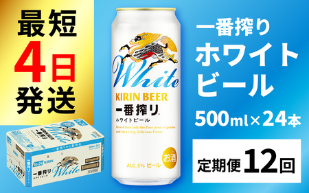 【定期便12回】キリン 一番搾り ホワイトビール 500ml × 24本 × 12ヶ月 [N-02103] / ホワイトビール