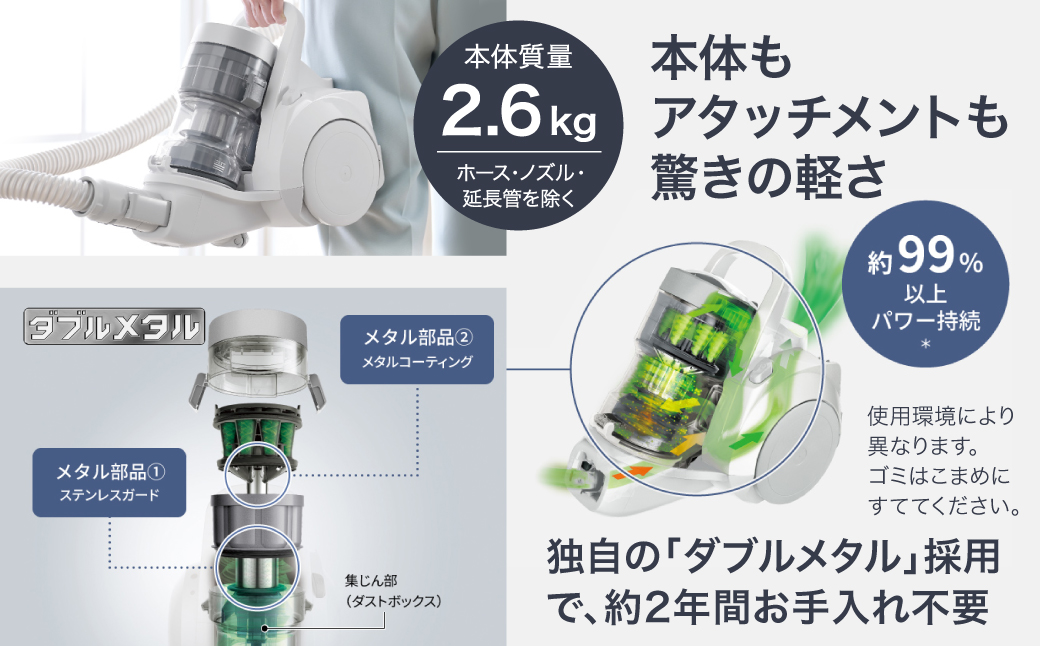 サイクロン式キャニスター掃除機 MC-SR44K-A Panasonic パナソニック 滋賀県 東近江市 AD-F06 掃除機 サイクロン キャニスター 掃除 軽量 お手入れ不要 ダブルメタル からま