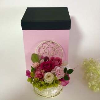 母の日の贈り物 プリザーブドフラワー ミルフルール・ローズ【フラワースポットベルローズ】母の日 贈り物 ギフト インテリア 飾り お花 花 アレンジメント 薔薇 バラ ピンク 上品 華やか A25-6