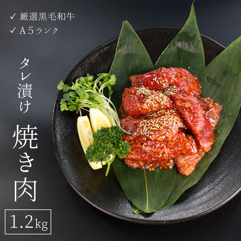 厳選 国産 黒毛和牛 A5 タレ漬け 焼肉用 モモ バラ 1.2kg 大人数用 牛肉 熨斗 贈答 ギフト 冷凍 味付け肉 牛 モモ肉 バラ肉 焼き肉 精肉店 BBQ 冷凍