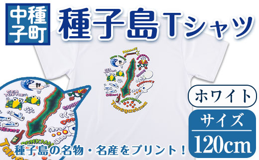 n209-WH-120 【数量限定】種子島Tシャツ(ホワイト・120cm)【TEAR DROP】
