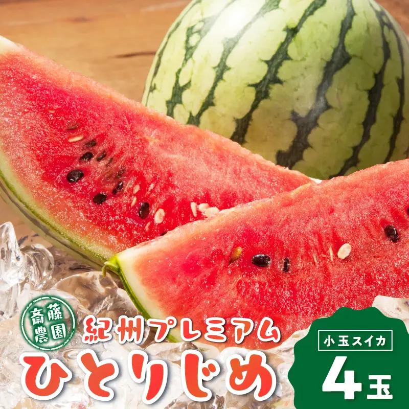 紀州プレミアムひとりじめ（小玉スイカ） 4玉7kg程度≪先行予約2027年5月下旬以降発送分≫【0252-3】