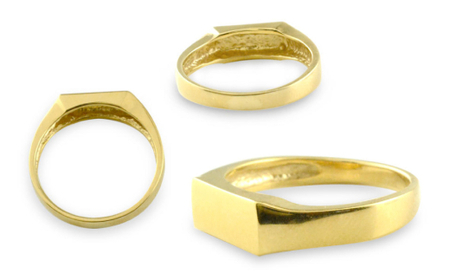 18金 リング k18 印台 指輪 9号 印台 長方形　男女兼用　no.77340 [シエロ 山梨県 中央市 21471006-c] ジュエリー アクセ アクセサリー K18 18K ゴールド