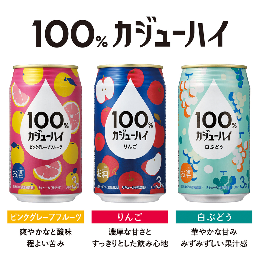 【ふるさと納税】【定期便3回】100％カジューハイりんご 340ml × 72本 | 缶チューハイ 缶酎ハイ りんご3％ カロリー低い 喉越し 爽快 爽やか 洋酒 人気 酎ハイ サワー パーティー 送