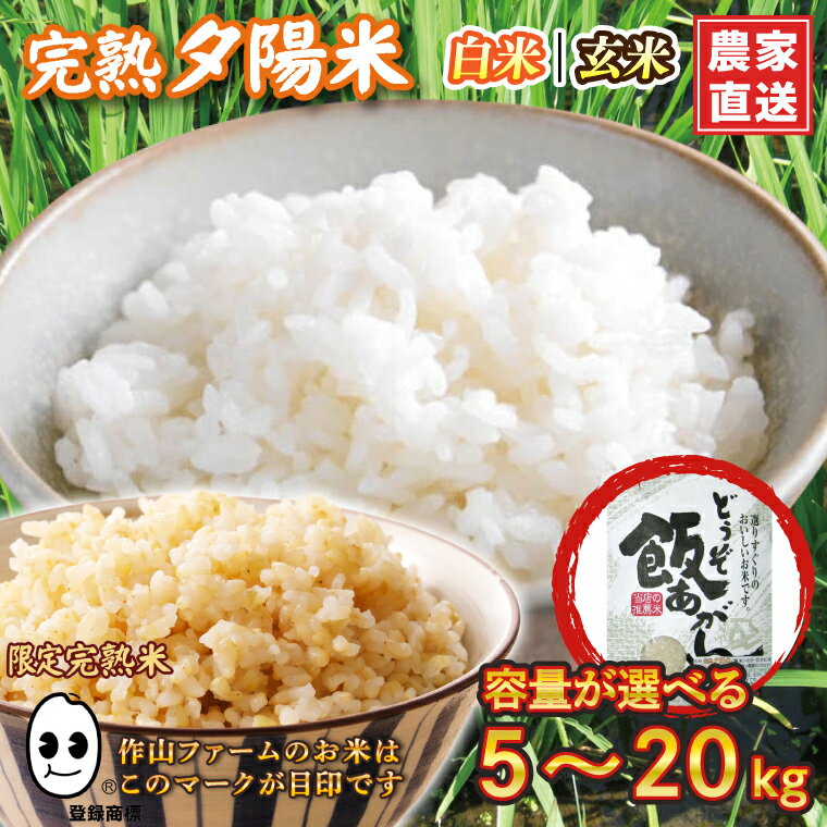 【ふるさと納税】＼選べる種類・サイズ／ ひとめぼれ 米 精米 玄米 岩手県紫波町産 特別栽培米 農家直送 令和7年産 「完熟夕陽米 5kg 10kg 20kg( 精米 | 玄米 )」
