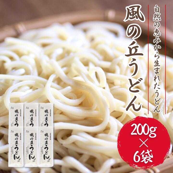 【ふるさと納税】風の丘うどん　1.2kg（200g×6袋） ／ うどん 饂飩 ウドン 麺 麺類 乾麺