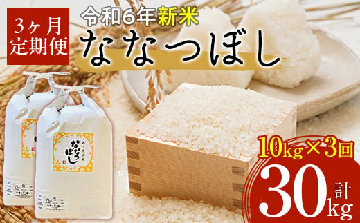 【令和6年産 新米】北海道厚沢部産ななつぼし30kg（10kg×3ヶ月連続お届け） 【 ふるさと納税 人気 おすすめ ランキング 米 ご飯 ごはん 白米 ななつぼし 精米 つや 粘り  北海道 厚沢部 送料無料 】 ASG022