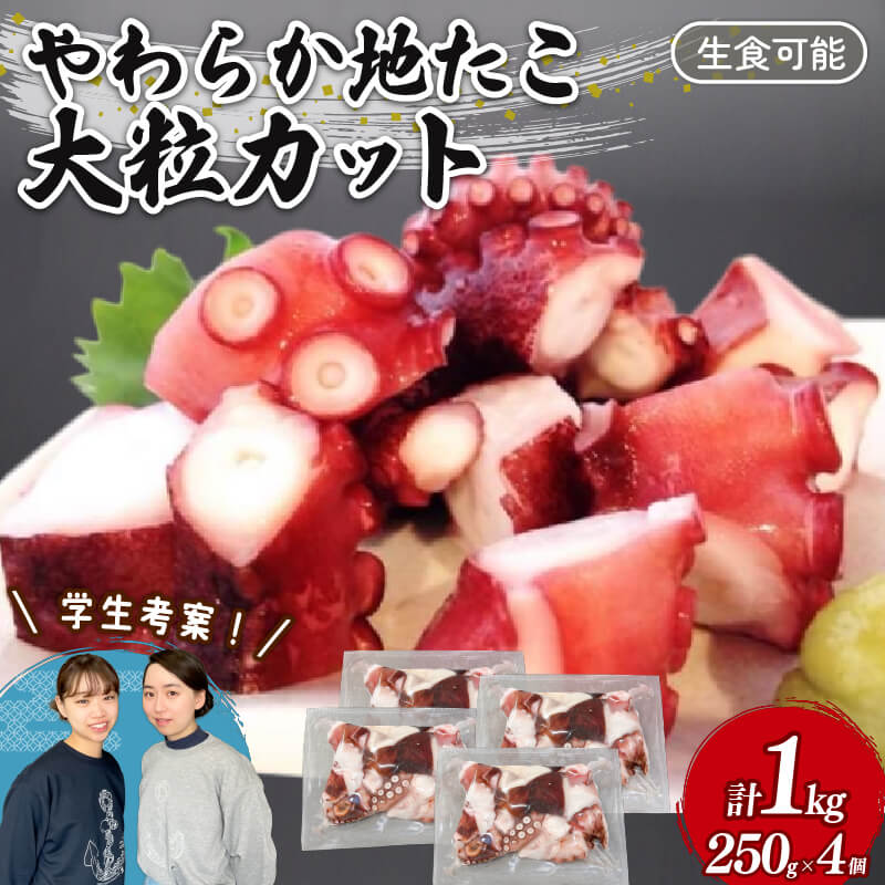 【ふるさと納税】 やわらか 地たこ 250g×4 (計1kg) カット済み ヤナギダコ 生食可 冷凍 蛸 タコ たこ焼き たこわさ タコ刺し 刺身 刺し身 やなぎだこ 岩手県 大船渡市