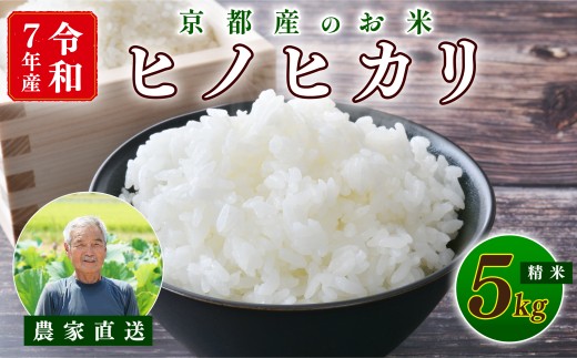 【期間限定】令和7年産 ヒノヒカリ 5kg （京都 お米 ごはん 精米 白米 京都府 久御山町 直送 令和七年 人気 【数量限定】）