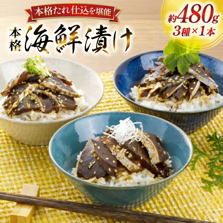 【ふるさと納税】刺身 漬け丼 本格 海鮮漬け セット 160g 3本 計480g 詰め合わせ 食べ比べ [よかろ物産 長崎県 平戸市 hr42bgy420568] さしみ 漬け 冷凍 ご飯のお供 魚介 長崎 ぶり あじ たい 海鮮丼 お茶漬け