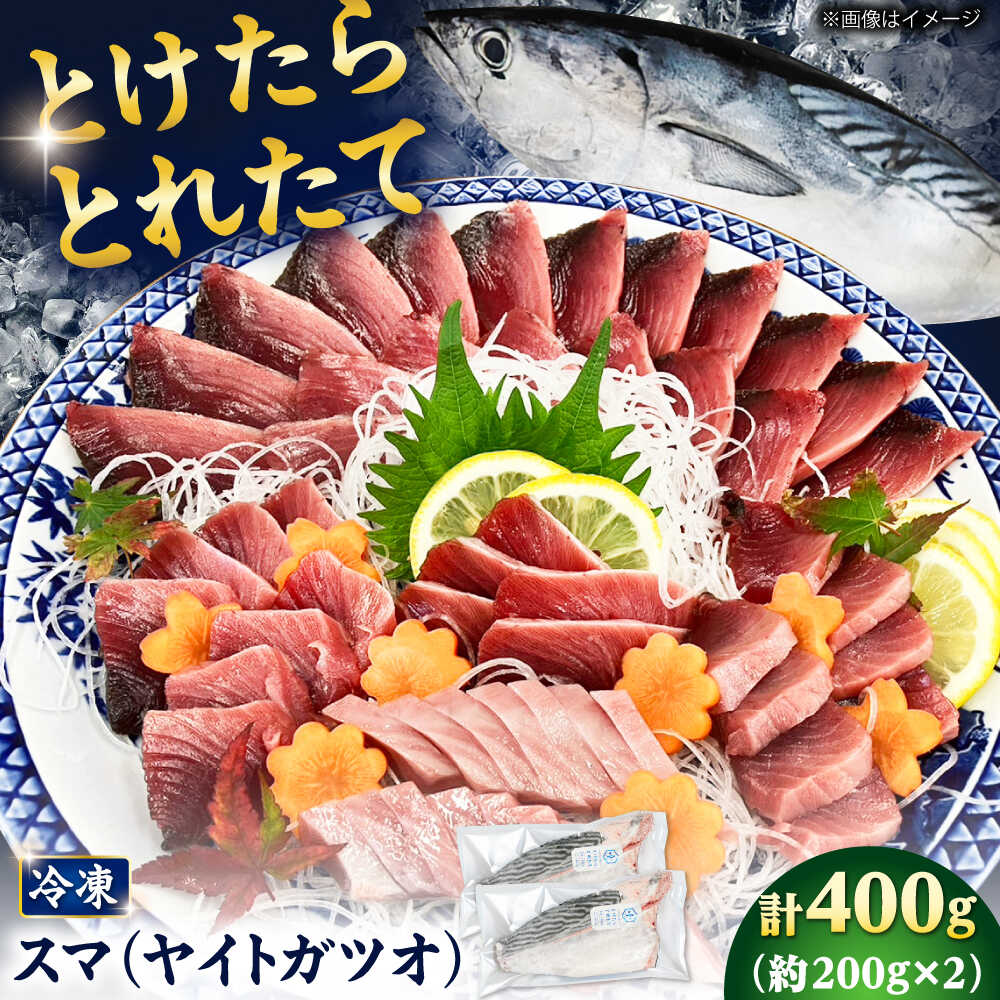 【ふるさと納税】【とけたらとれたて】 スマ（ヤイトガツオ）（下処理・瞬間冷凍）計約400g以上（約200g×2パック） 長崎県 小値賀町[DBY015]