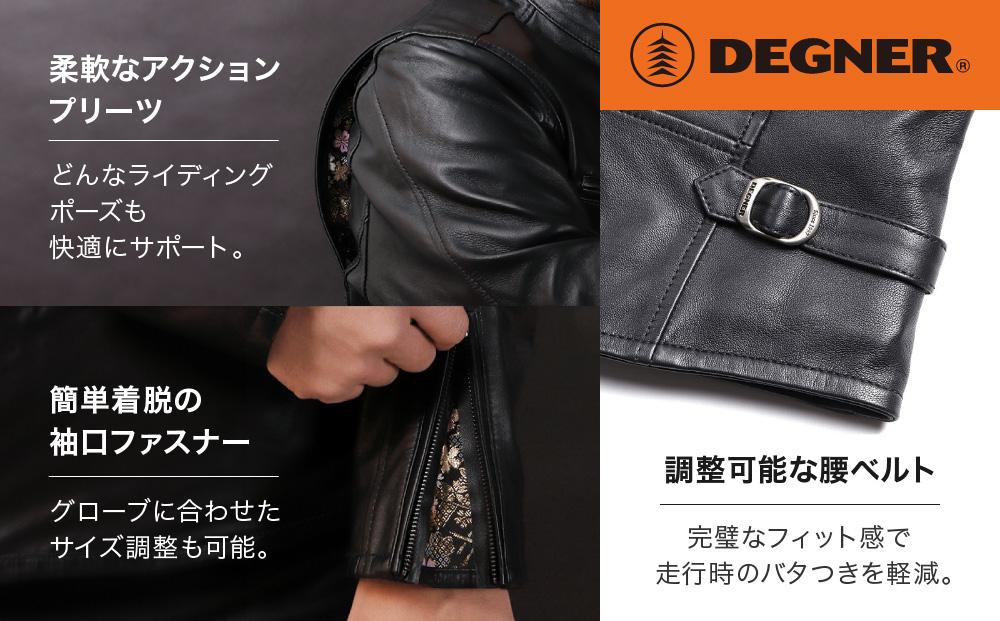 【デグナー】クラシック×花山コラボジャケット FR21SJ-15K 桧垣桜柄（レディース）＜Lサイズ＞［ 京都 バイクギア ジャケット 人気 おすすめ 革 レザー ツーリング ライダー バイカー バイ