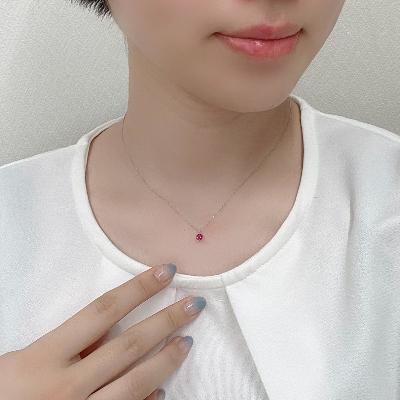 ふるさと納税 山梨県 【宝石の街 山梨甲府】プラチナ　ビルマ産ラウンドルビー(0.25ctUP)ペンダント |  | 02