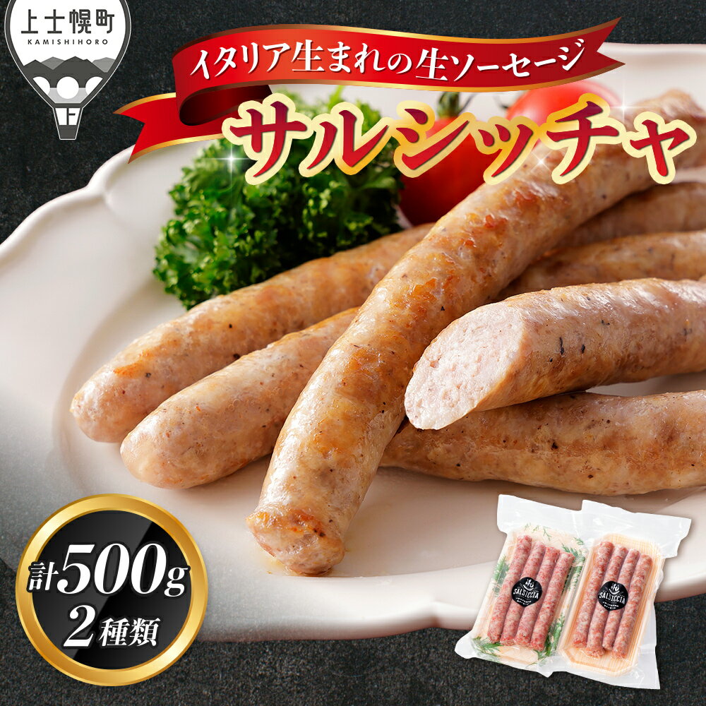 【ふるさと納税】イタリア生まれの生ソーセージ サルシッチャ 計500g（250g×2種） 北海道産 牛 豚 肉 牛肉 豚肉 和牛 冷凍 レビューキャンペーン対象品 ※オンライン申請対応
