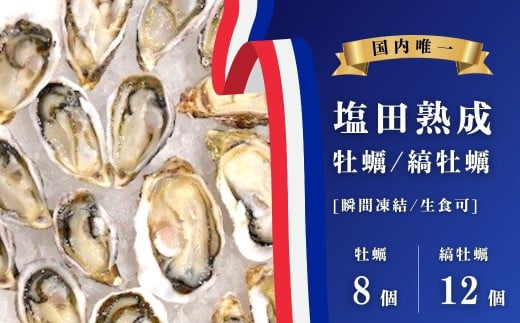 生食可 塩田熟成牡蠣セット クレールオイスター 8個/クレールストライプオイスター12個 瞬間凍結 牡蠣 濃厚 熟成 養殖広島 大崎上島 瀬戸内 せとうち 離島 国産 かき カキ ギフト 送料無料 産地直送 ファームスズキ