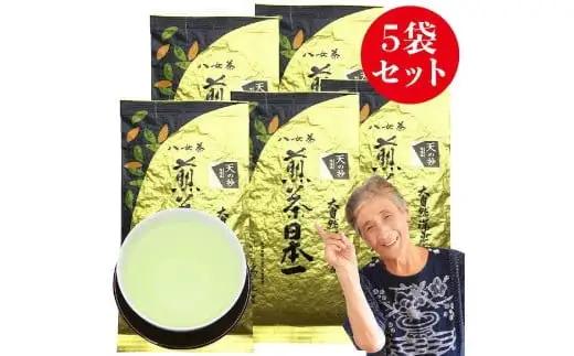 自社製造の深蒸しの八女茶！当園の最高級品！天の抄（てんのしょう）100g入り5袋入り 008-035
