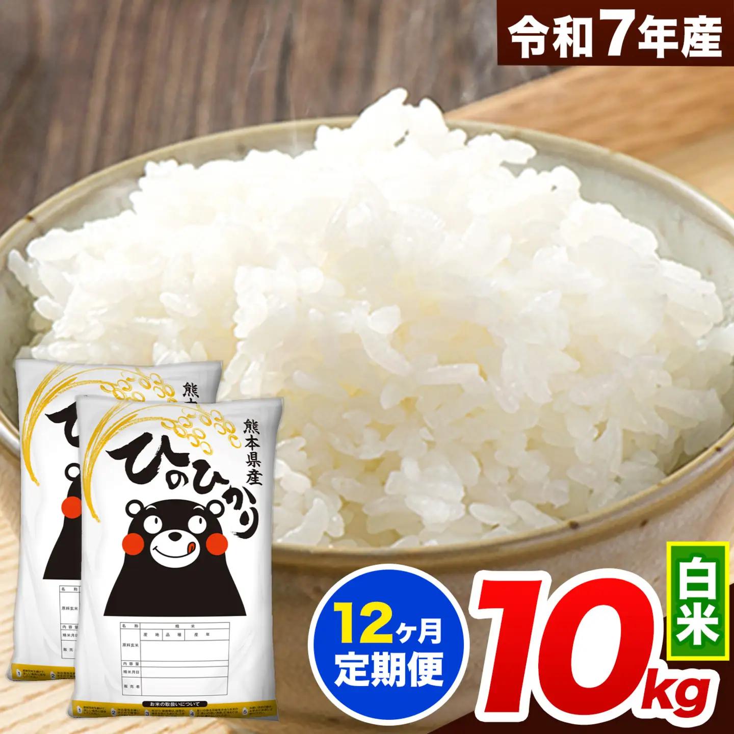 【12ヶ月定期便】米 白米 令和7年産 白米 ひのひかり 10kg
