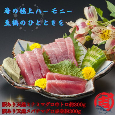 【ふるさと納税】【訳あり】天然ミナミマグロ中トロ&天然メバチマグロ赤身(それぞれ約300g)【配送不可地域：離島】【1585564】