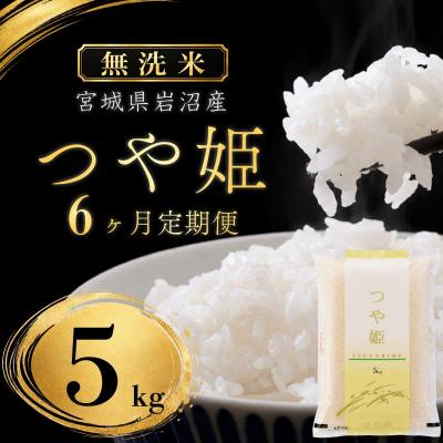 ふるさと納税 岩沼市 【令和8年産 】 定期便 6ヶ月 無洗米 つや姫 5kg 宮城県産 宮城米