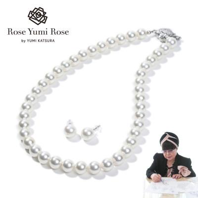 ふるさと納税 和泉市 【RoseYumiRose】9mm&amp;10mmパール2点セット(ネックレス/ピアス)ホワイト