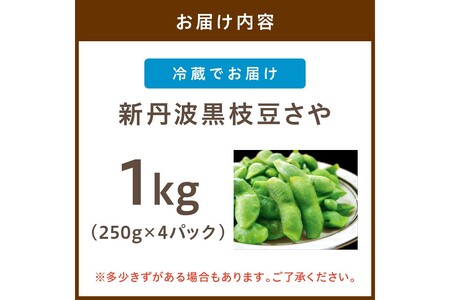 【先行予約／数量限定50】新丹波黒枝豆さや 1kg（250g×4パック）（栽培期間中農薬・化学肥料・除草剤不使用）（2025年10月中旬～発送）