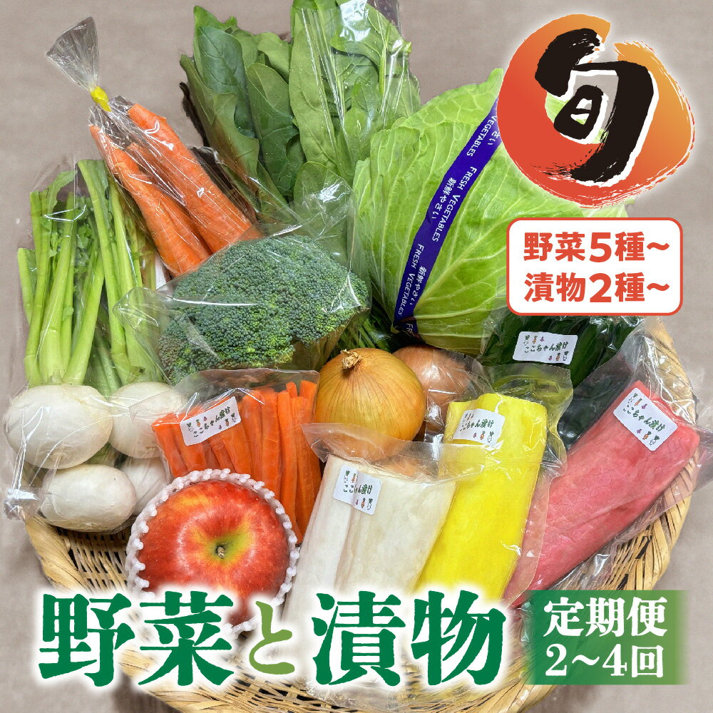 【ふるさと納税】季節の野菜と漬物詰め合わせ セット 定期便 2回 4回 野菜と果物5品以上 漬物2種以上 旬 季節 おまかせ 詰め合わせ 岩手県 金ケ崎町