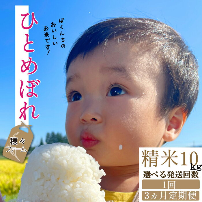 【ふるさと納税】【令和7年度】【先行予約】 ひとめぼれ 精米 10kg 選べる 発送回数 単発 3ヶ月定期便 ／ 穂々ファーム 白米 ご飯 コメ こめ 美味しい 農家直送 飯 美味しい ライス 今年 ごはん めし 国産 東北 岩手県産 雫石町 米 産地直送 送料無料