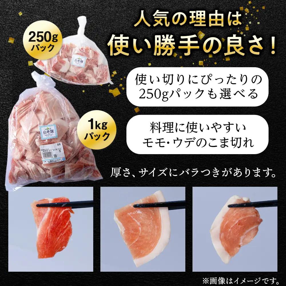 北海道産 白老豚 モモ ウデ こま切れ 2kg BV016