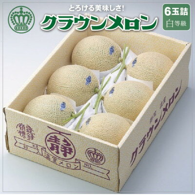 【ふるさと納税】【通年出荷】クラウンメロン(白等級)6玉セット【配送不可地域：離島・北海道・沖縄県】【1092252】