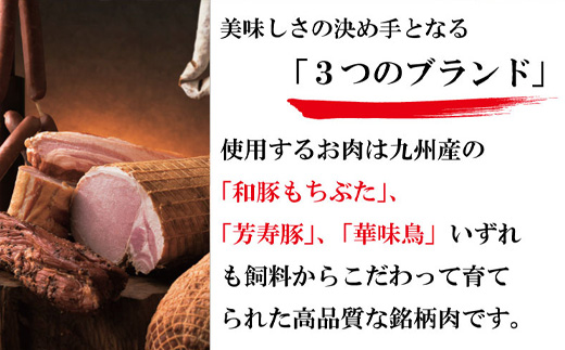 本場ドイツで金賞受賞 6点セット (合計約541g) 匠のハム・ベーコン・ソーセージ 合成添加物不使用 詰合せ おつまみ おかず 贈答用 ギフト「2024年 令和6年」